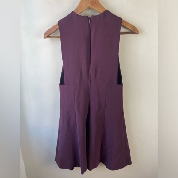 Aritzia Wilfred Burgundy Montbrun Dress fit and flare sleeveless plunge size 2 - Picture 3 of 10